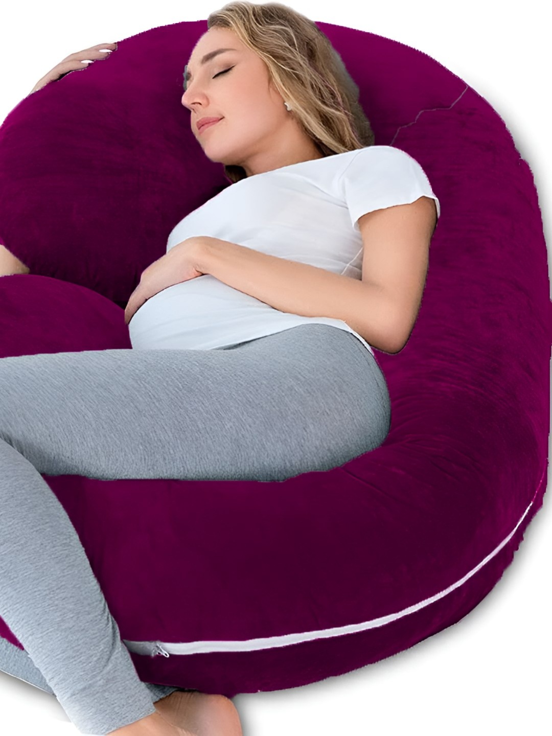 Mom's Moon Wine Fibre Filled Faux Velvet C Shaped Lightweight Maternity Pillow, Purple
Mom's Moon Wine Fibre Filled Faux Velvet C Shaped Lightweight Maternity Pillow, Purple