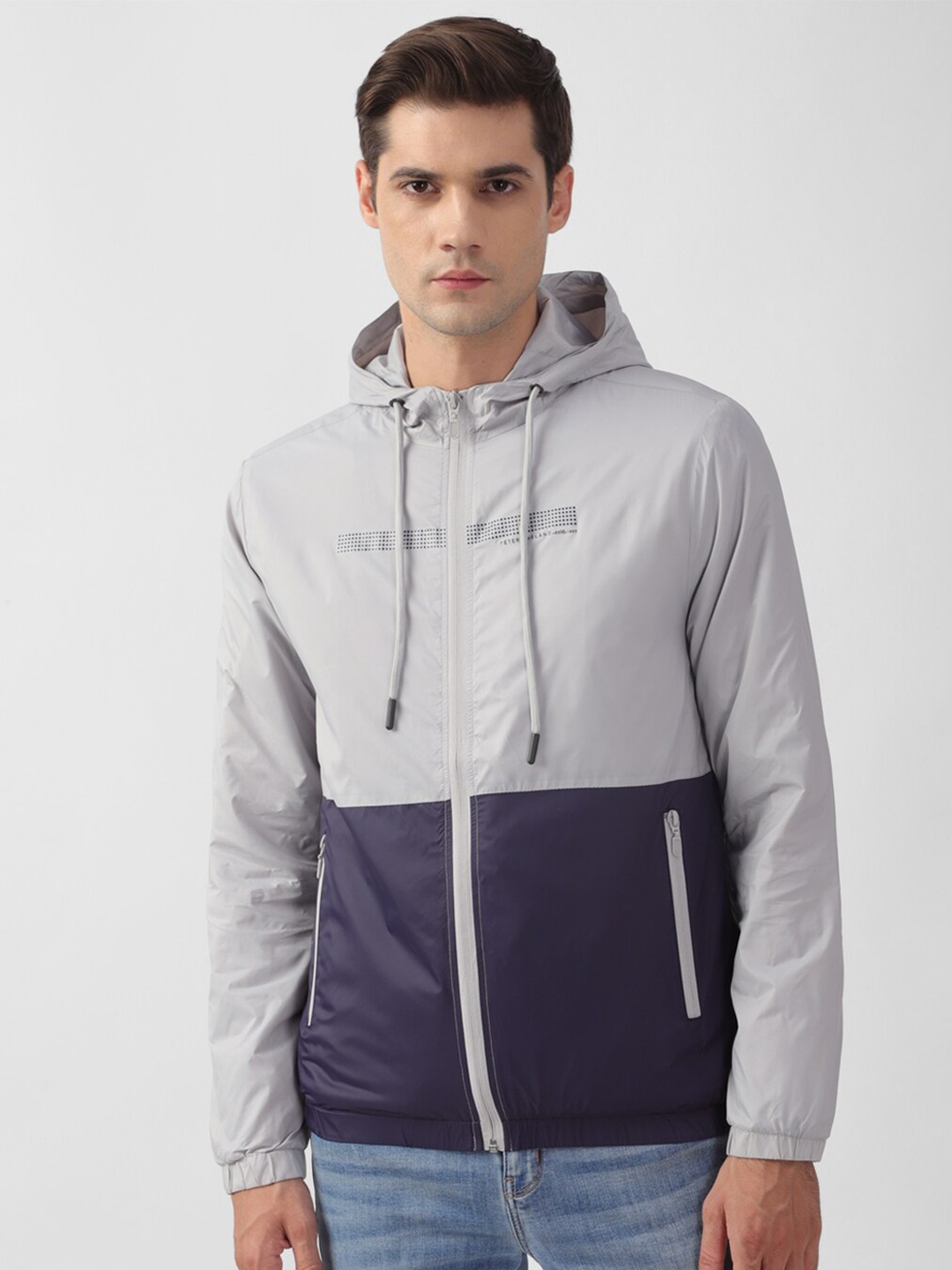 Peter England Casuals Colourblocked Hooded Neck Long Sleeve Zip Detail Nylon Bomber Jacket, Grey
Peter England Casuals Colourblocked Hooded Neck Long Sleeve Zip Detail Nylon Bomber Jacket, Grey