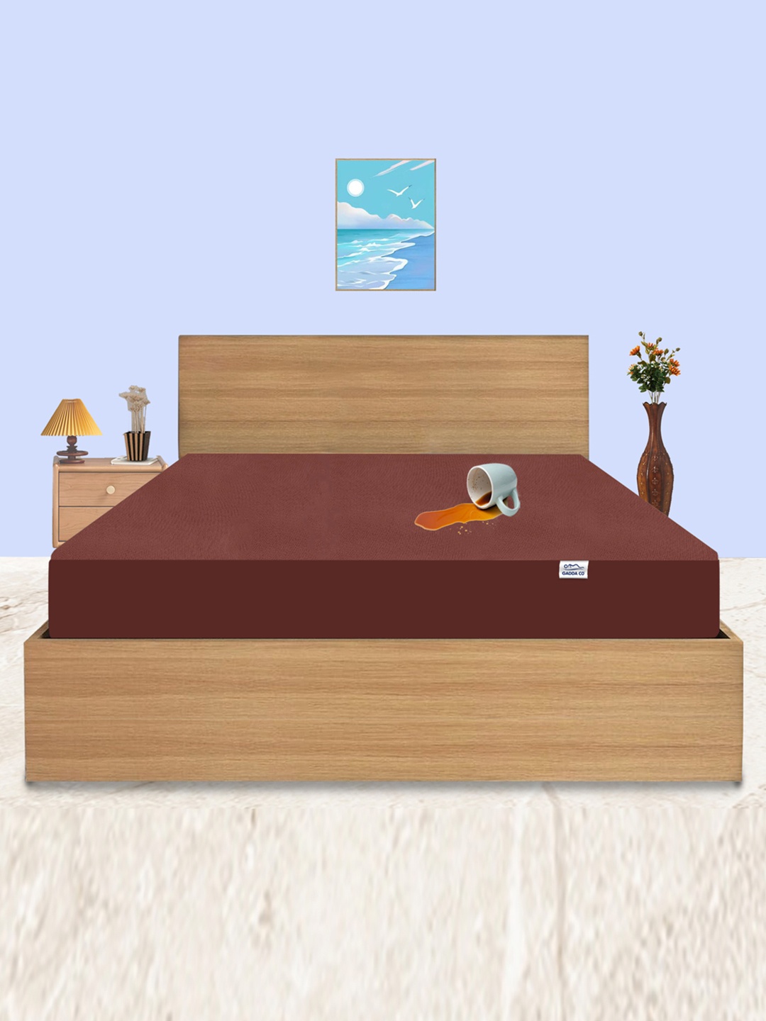 GADDA CO Coffee Double Bed 100% Waterproof Premium Polycotton Mattress Protector, Coffee brown
GADDA CO Coffee Double Bed 100% Waterproof Premium Polycotton Mattress Protector, Coffee brown