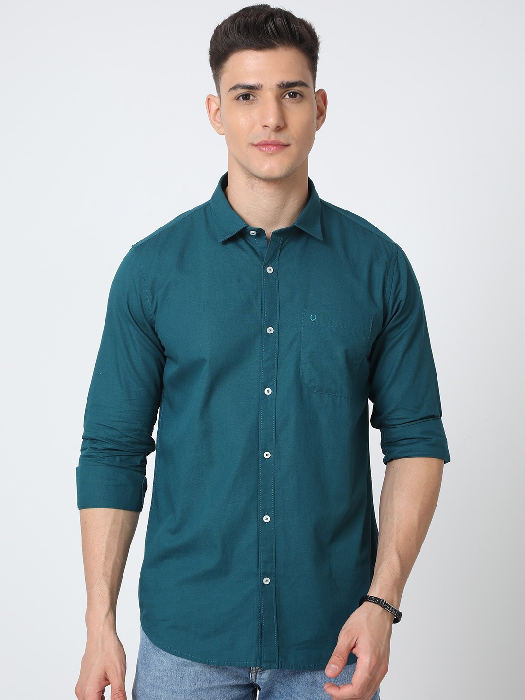 URBARO Smart Slim Fit Spread Collar Long Sleeve Pocket Cotton Casual Shirt, Green
URBARO Smart Slim Fit Spread Collar Long Sleeve Pocket Cotton Casual Shirt, Green