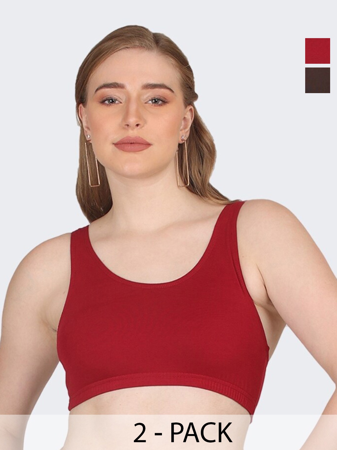 POOJA RAGENEE Pack Of 2 Full Coverage Non Padded Sports Bras With All Day Comfort, Maroon
POOJA RAGENEE Pack Of 2 Full Coverage Non Padded Sports Bras With All Day Comfort, Maroon