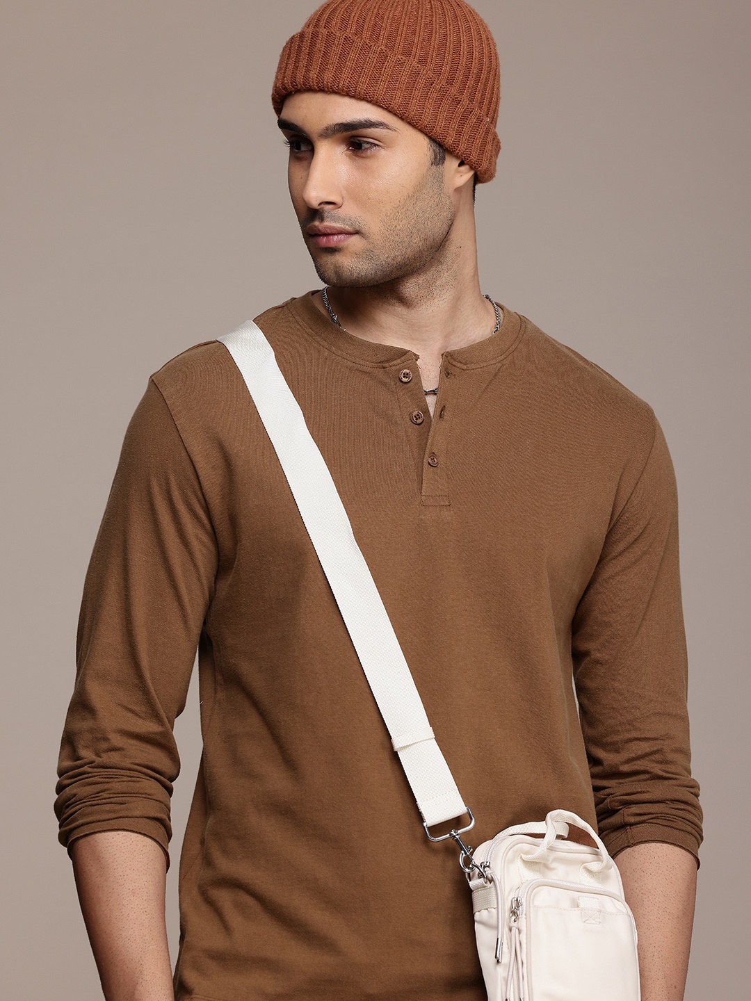 The Roadster Life Co. Pure Cotton Henley Neck Long Sleeves Casual T-shirt, Coffee brown
The Roadster Life Co. Pure Cotton Henley Neck Long Sleeves Casual T-shirt, Coffee brown