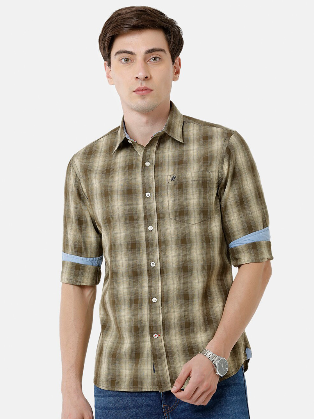 Double Two Slim Fit Checked Casual Shirt, Yellow 
Double Two Slim Fit Checked Casual Shirt, Yellow