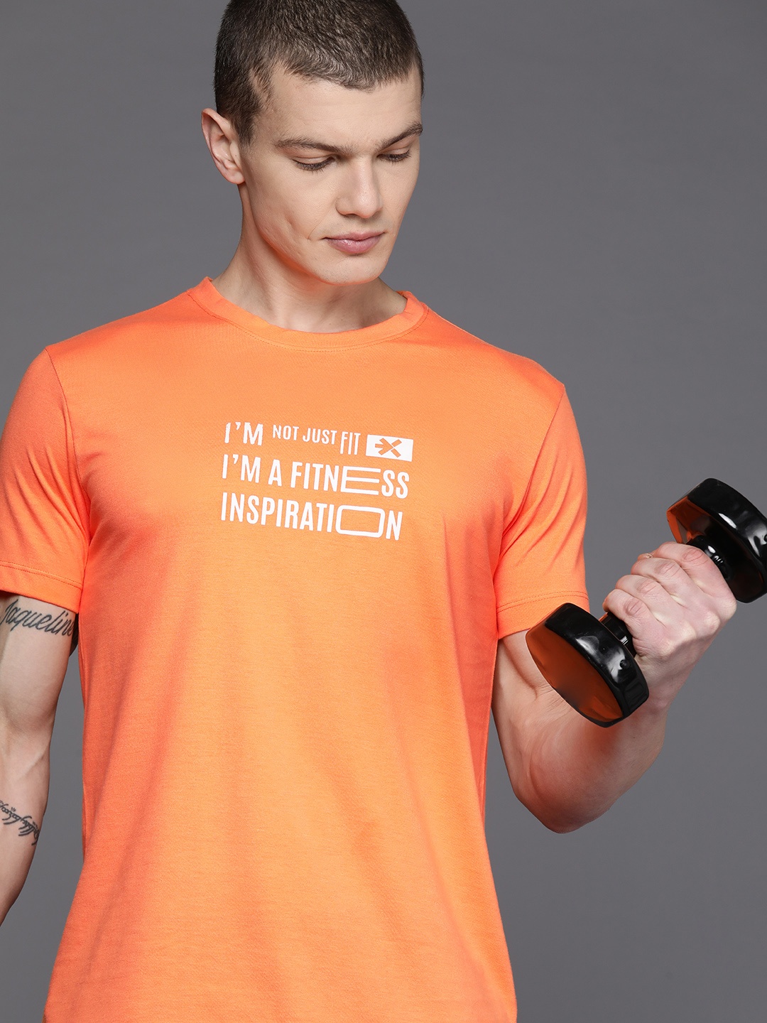 HRX by Hrithik Roshan Typography Printed Round-Neck Rapid-Dry Training T-shirt, Orange
HRX by Hrithik Roshan Typography Printed Round-Neck Rapid-Dry Training T-shirt, Orange