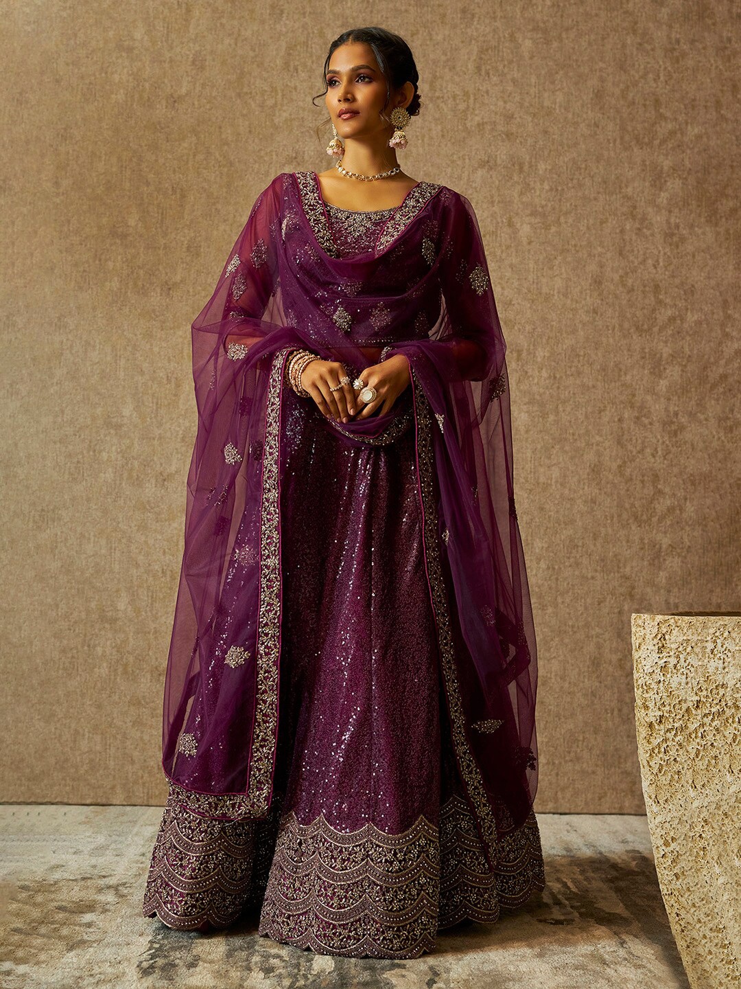 Soch Purple Ethnic Motifs Embellished Sequinned Unstitched Lehenga & Blouse With Dupatta
Soch Purple Ethnic Motifs Embellished Sequinned Unstitched Lehenga & Blouse With Dupatta