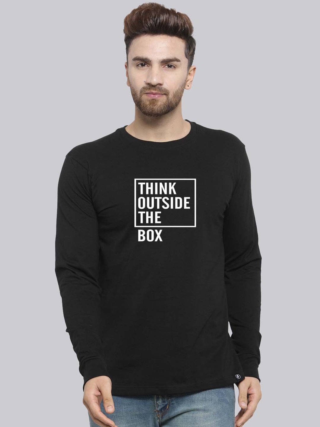Friskers Typography Printed Round Neck Long Sleeves Pure Cotton Slim Fit T-shirt, Black
Friskers Typography Printed Round Neck Long Sleeves Pure Cotton Slim Fit T-shirt, Black