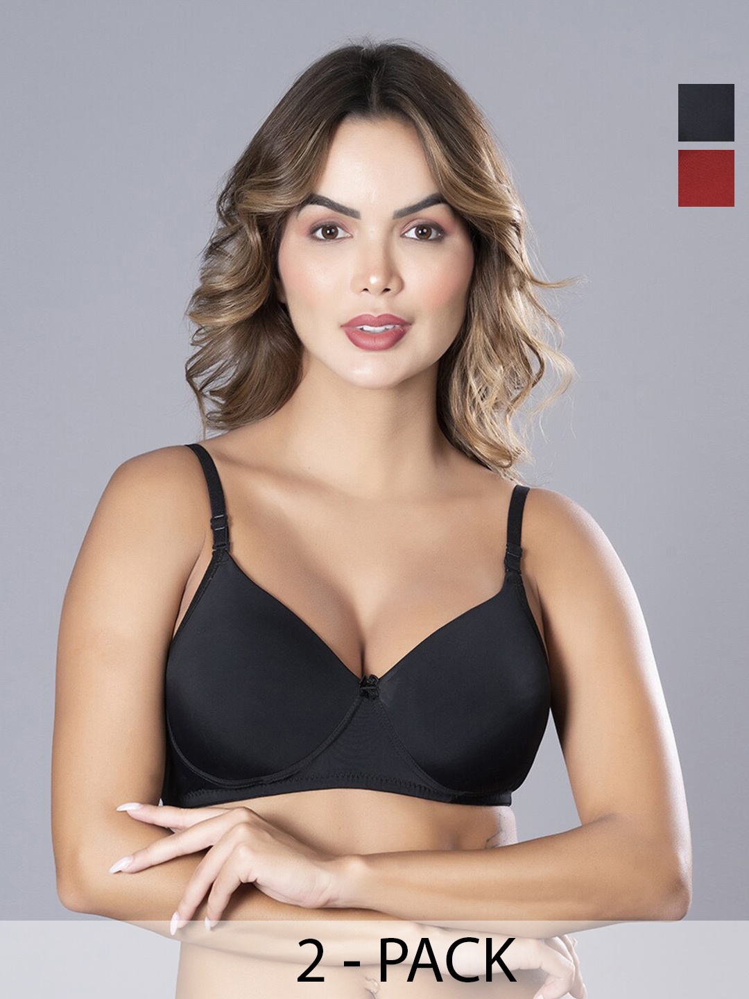 Herryqeal Pack Of 2 Full Coverage Heavily Padded Everyday Bra With All Day Comfort, Black
Herryqeal Pack Of 2 Full Coverage Heavily Padded Everyday Bra With All Day Comfort, Black