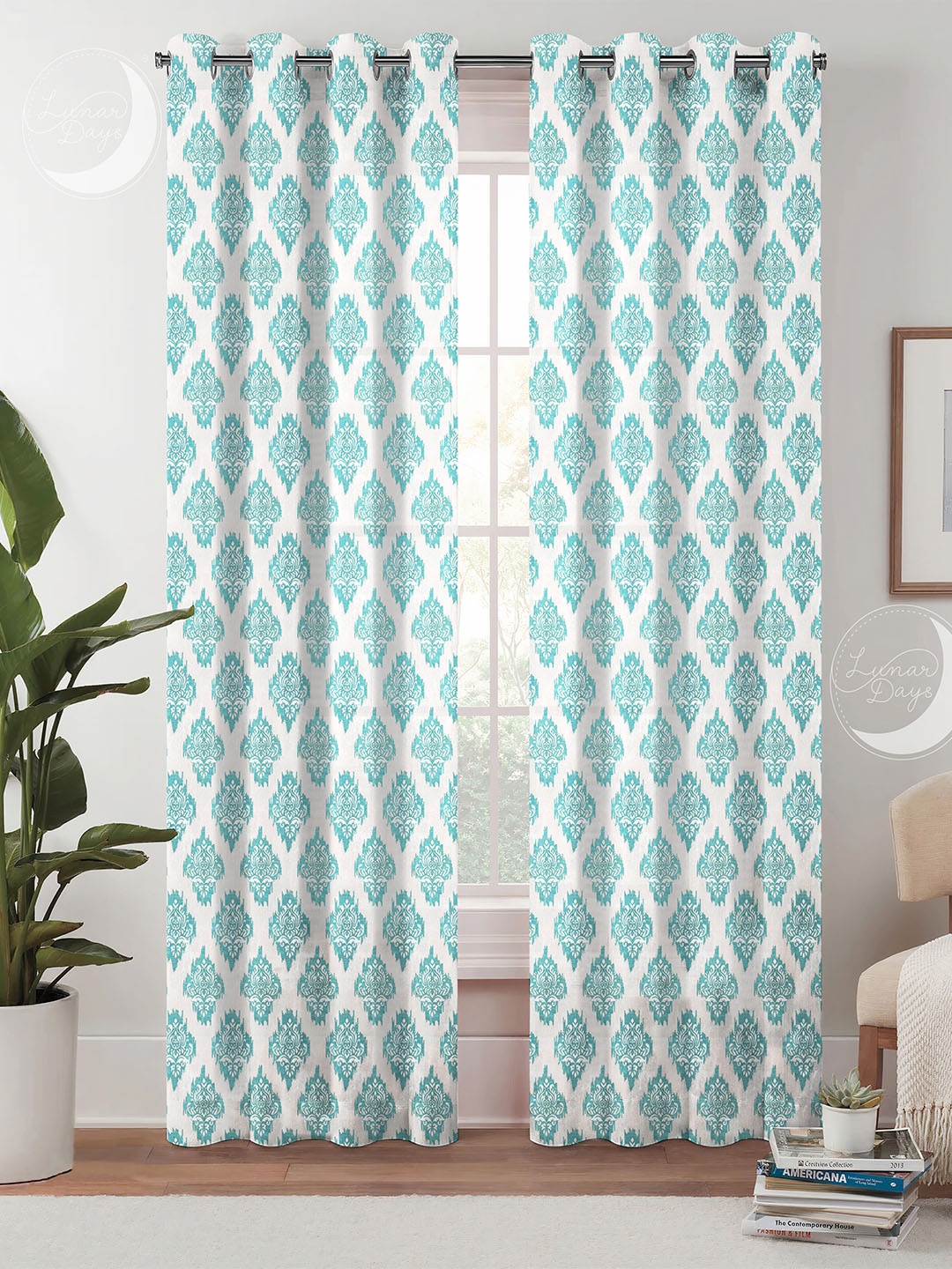 Lunar Days Blue & White 2 Pieces Ethnic Motifs Room Darkening Long Door Curtain
Lunar Days Blue & White 2 Pieces Ethnic Motifs Room Darkening Long Door Curtain