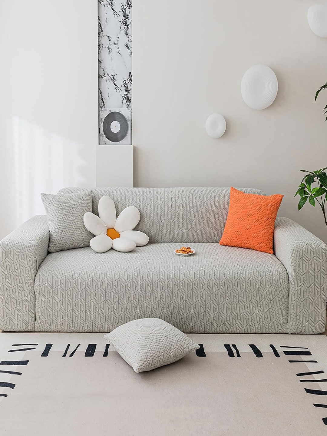 HOUSE OF QUIRK Grey Self-designed 220 GSM Jaquard Stretchable 1-seater Sofa Slipcover
HOUSE OF QUIRK Grey Self-designed 220 GSM Jaquard Stretchable 1-seater Sofa Slipcover