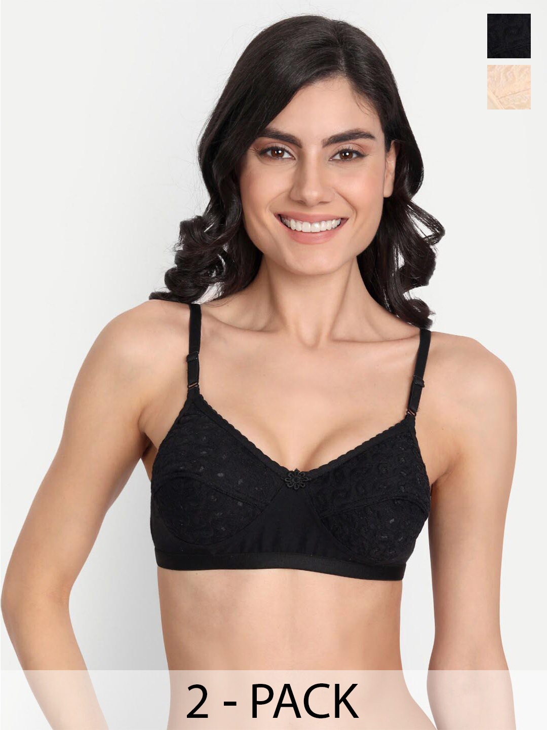 T.T. Pack Of 2 Full Coverage Cut and Sew Non Padded Everyday Bras With All Day Comfort, Black
T.T. Pack Of 2 Full Coverage Cut and Sew Non Padded Everyday Bras With All Day Comfort, Black