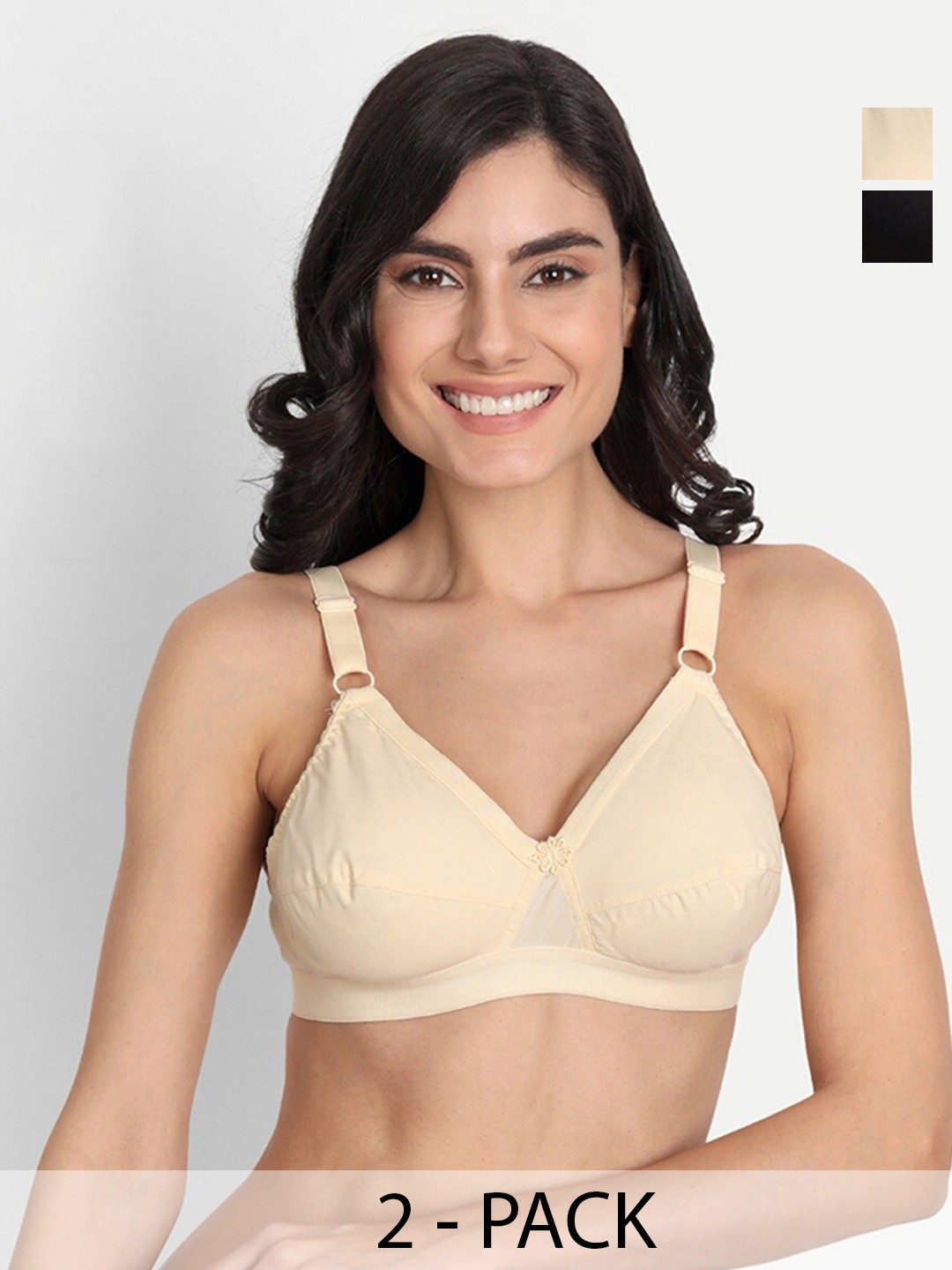T.T. Pack Of 2 Full Coverage Cut and Sew Non Padded Everyday Bras With All Day Comfort, Black
T.T. Pack Of 2 Full Coverage Cut and Sew Non Padded Everyday Bras With All Day Comfort, Black