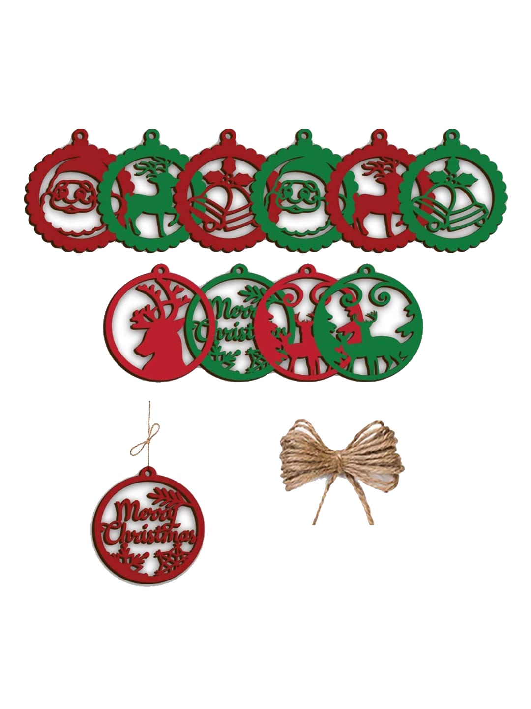 eCraftIndia Red & Green 12 Pieces Christmas Tree Wooden Cut outs Festive Decor
eCraftIndia Red & Green 12 Pieces Christmas Tree Wooden Cut outs Festive Decor