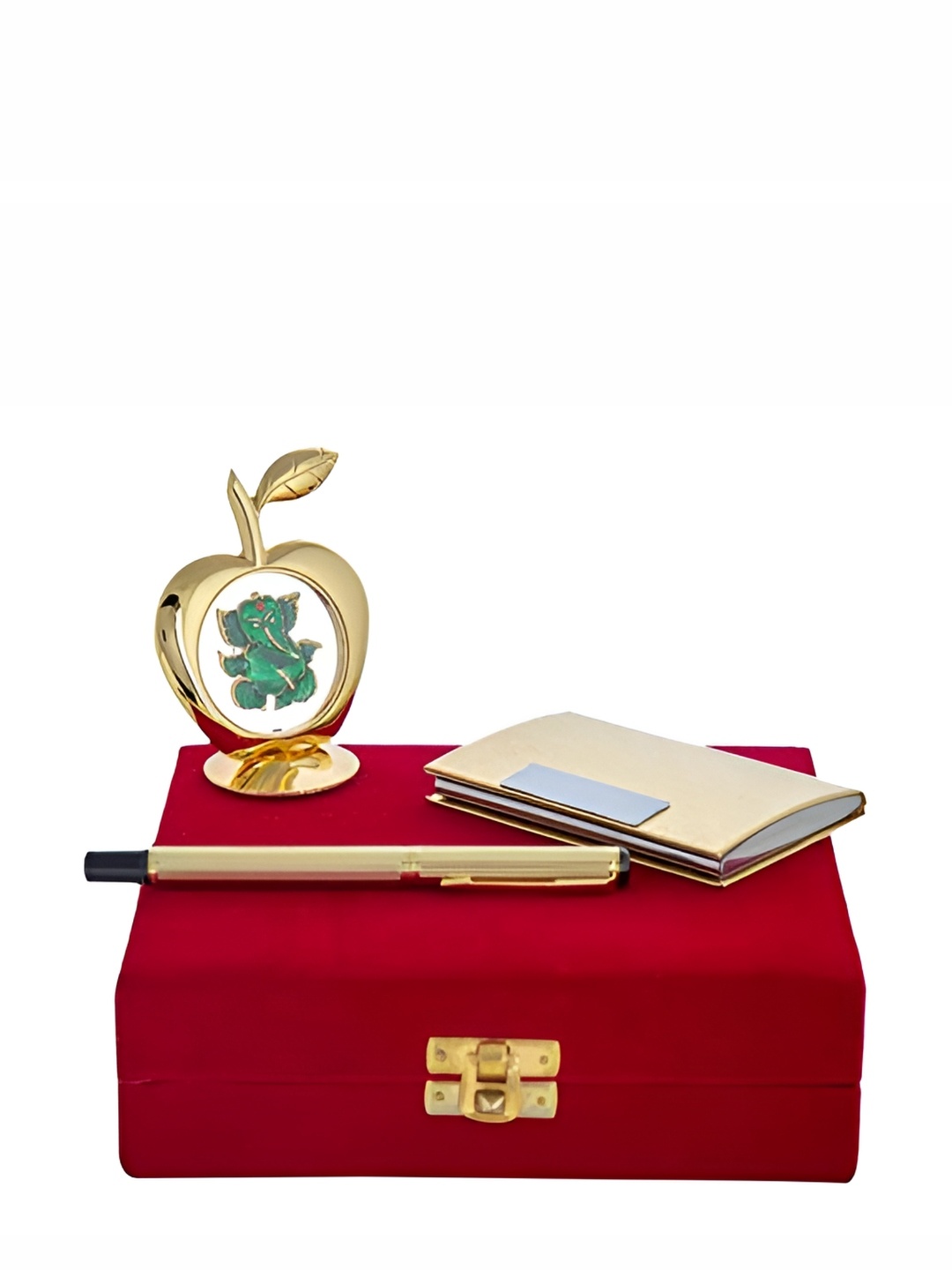 INTERNATIONAL GIFT Blue 3 Pcs Pen With Business Card Holder & Apple Shape Gift Set, Gold
INTERNATIONAL GIFT Blue 3 Pcs Pen With Business Card Holder & Apple Shape Gift Set, Gold