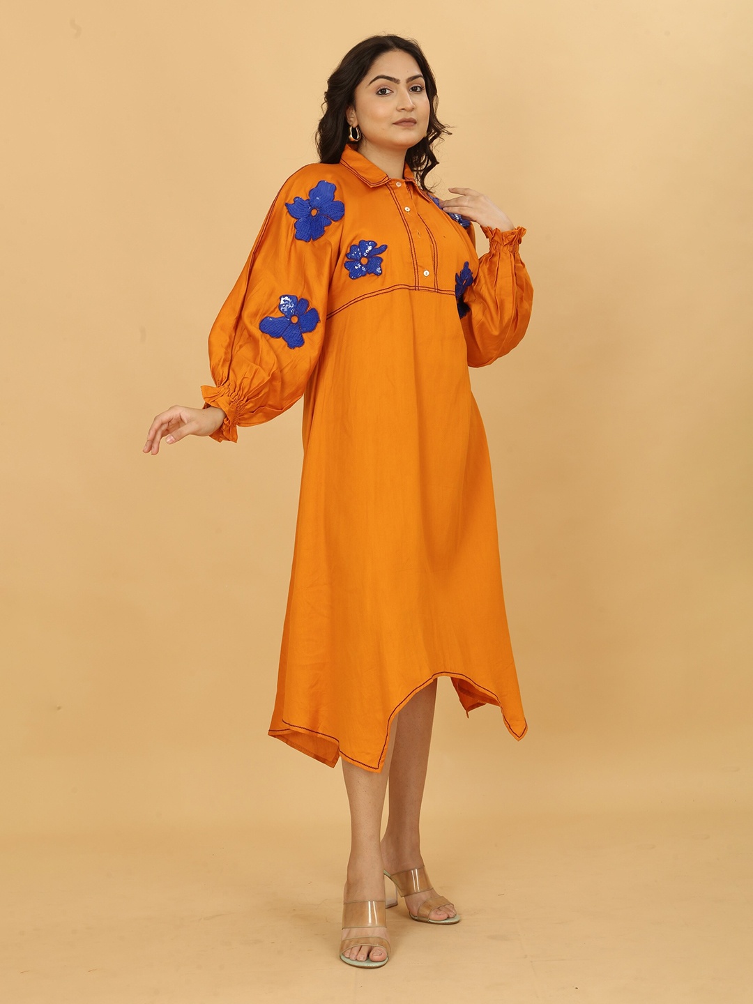 POSHAAK BY RADHEE MANGUKIYA Embellished Puff Sleeves Cotton A-Line Maxi Dress, Orange
POSHAAK BY RADHEE MANGUKIYA Embellished Puff Sleeves Cotton A-Line Maxi Dress, Orange