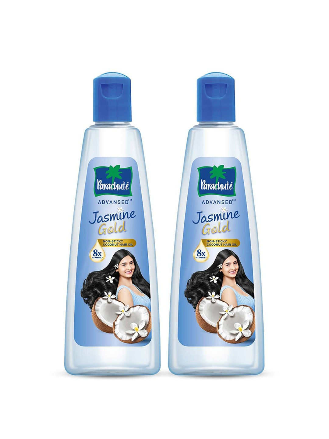 Parachute Set of 2 Advansed Jasmine Gold Coconut Hair Oil with Vitamin E - 500 ml Each, Transparent
Parachute Set of 2 Advansed Jasmine Gold Coconut Hair Oil with Vitamin E - 500 ml Each, Transparent