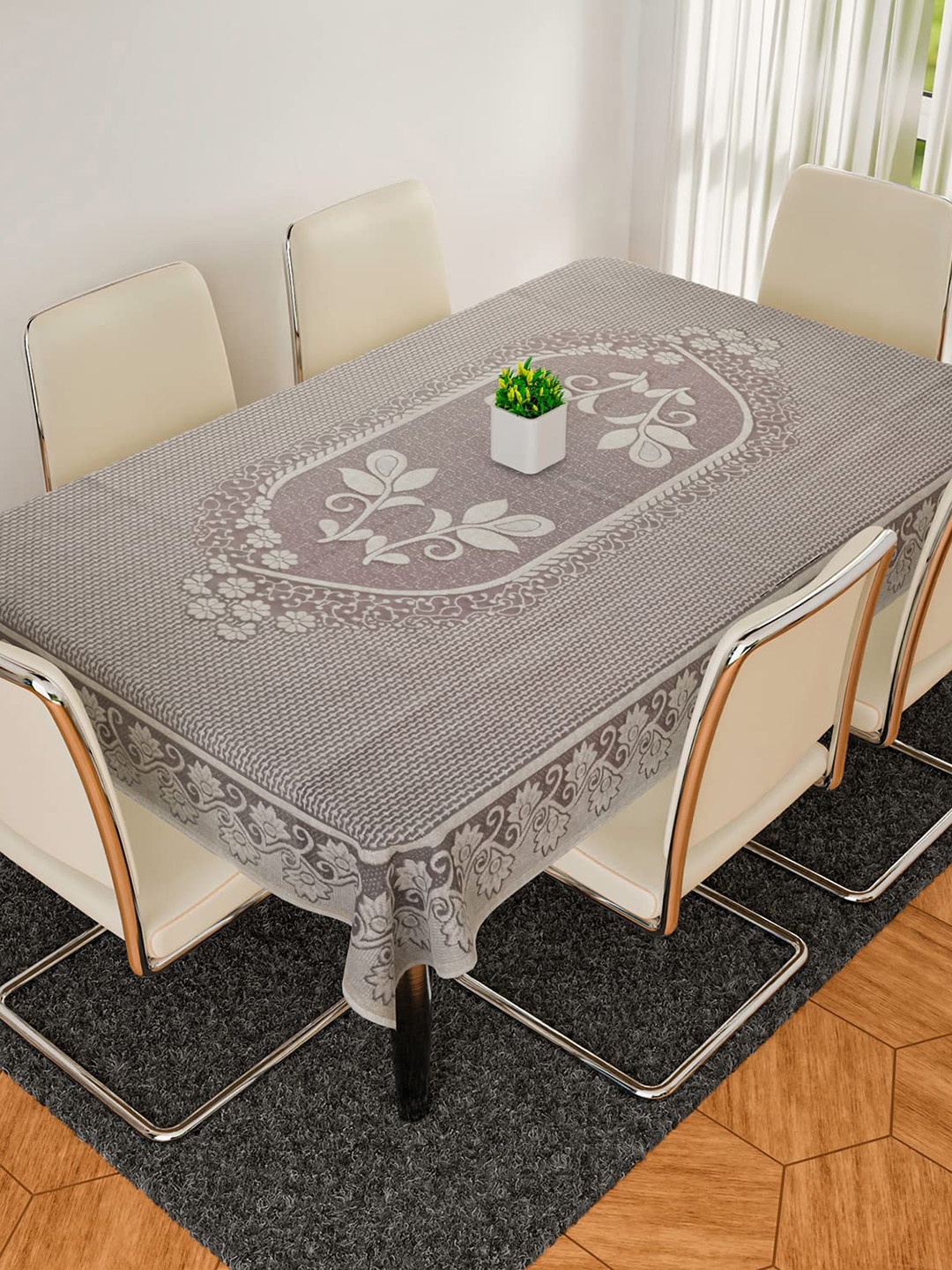 Dakshya Industries Brown Floral Self-Design Cotton 6-Seater Rectangle Table Cover
Dakshya Industries Brown Floral Self-Design Cotton 6-Seater Rectangle Table Cover