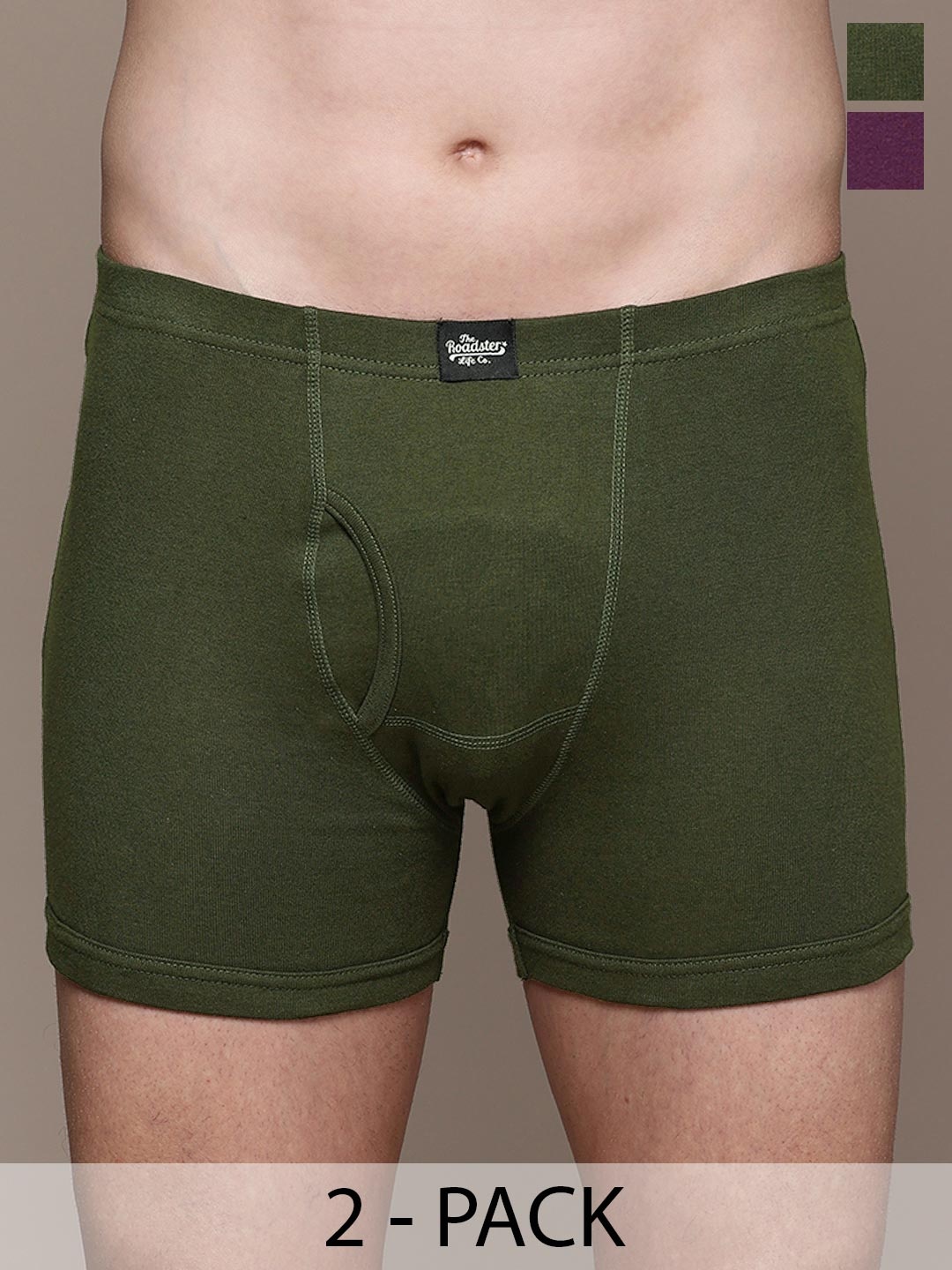 The Roadster Lifestyle Co. Green & Wine Pack of 2 Pure Cotton Trunks RTIE-1004-GRN-WN-1, Burgundy
The Roadster Lifestyle Co. Green & Wine Pack of 2 Pure Cotton Trunks RTIE-1004-GRN-WN-1, Burgundy
