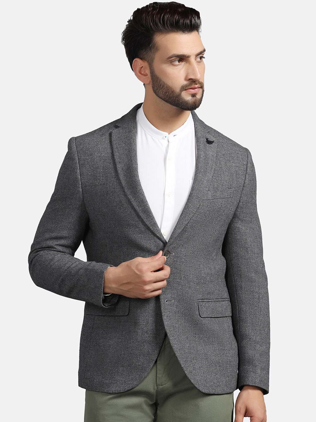 Blackberrys Slim-Fit Single-Breasted Notched Lapel Collar Blazer, Charcoal
Blackberrys Slim-Fit Single-Breasted Notched Lapel Collar Blazer, Charcoal