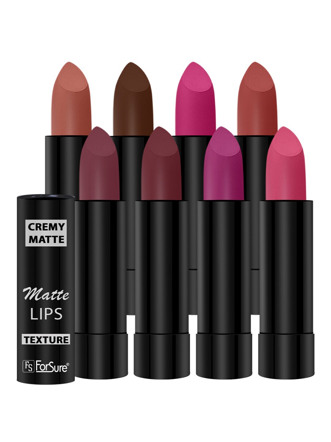 ForSure Set Of 8 Cremy Matte Textured Lipstick - 3.5g Each - 58-60-62-67-71-73-80-96, Red
ForSure Set Of 8 Cremy Matte Textured Lipstick - 3.5g Each - 58-60-62-67-71-73-80-96, Red