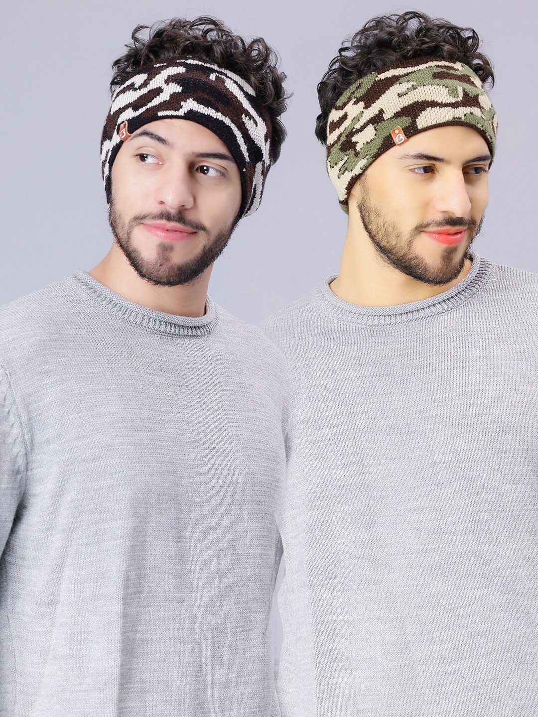 Bharatasya Set of 2 Camouflage Printed Double Layered Acrylic Wool Ear Warmer Headband, White
Bharatasya Set of 2 Camouflage Printed Double Layered Acrylic Wool Ear Warmer Headband, White