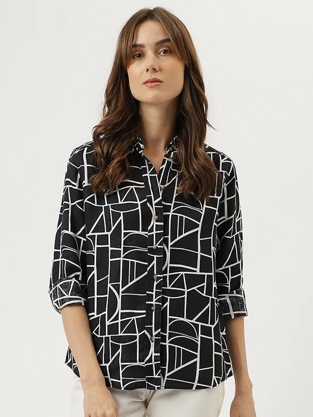 Marks & Spencer Regular Fit Geometric Printed Spread Collar Casual Shirt, Black
Marks & Spencer Regular Fit Geometric Printed Spread Collar Casual Shirt, Black