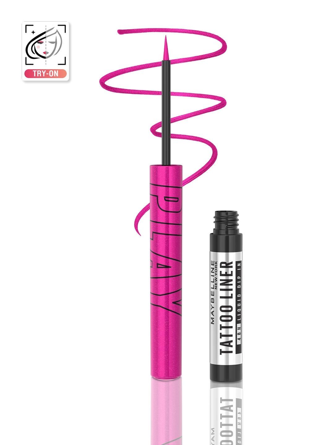 Maybelline New York Tattoo Play Longwear Waterproof Liquid Eyeliner 2.1ml - Punch, Pink
Maybelline New York Tattoo Play Longwear Waterproof Liquid Eyeliner 2.1ml - Punch, Pink