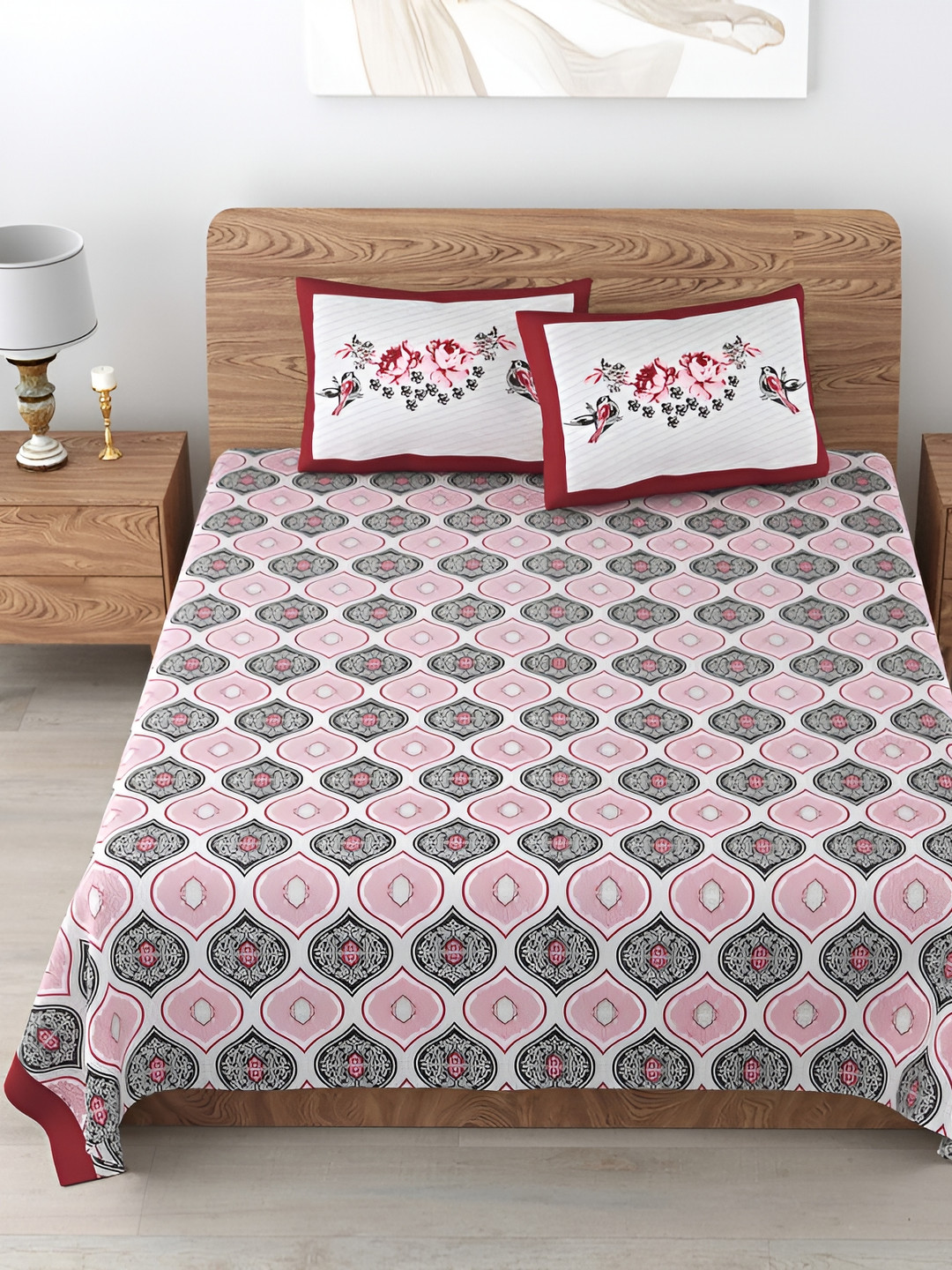 Urban Jaipur Pink & White Floral Cotton 186 TC Super Queen Bedsheet with 2 Pillow Covers
Urban Jaipur Pink & White Floral Cotton 186 TC Super Queen Bedsheet with 2 Pillow Covers
