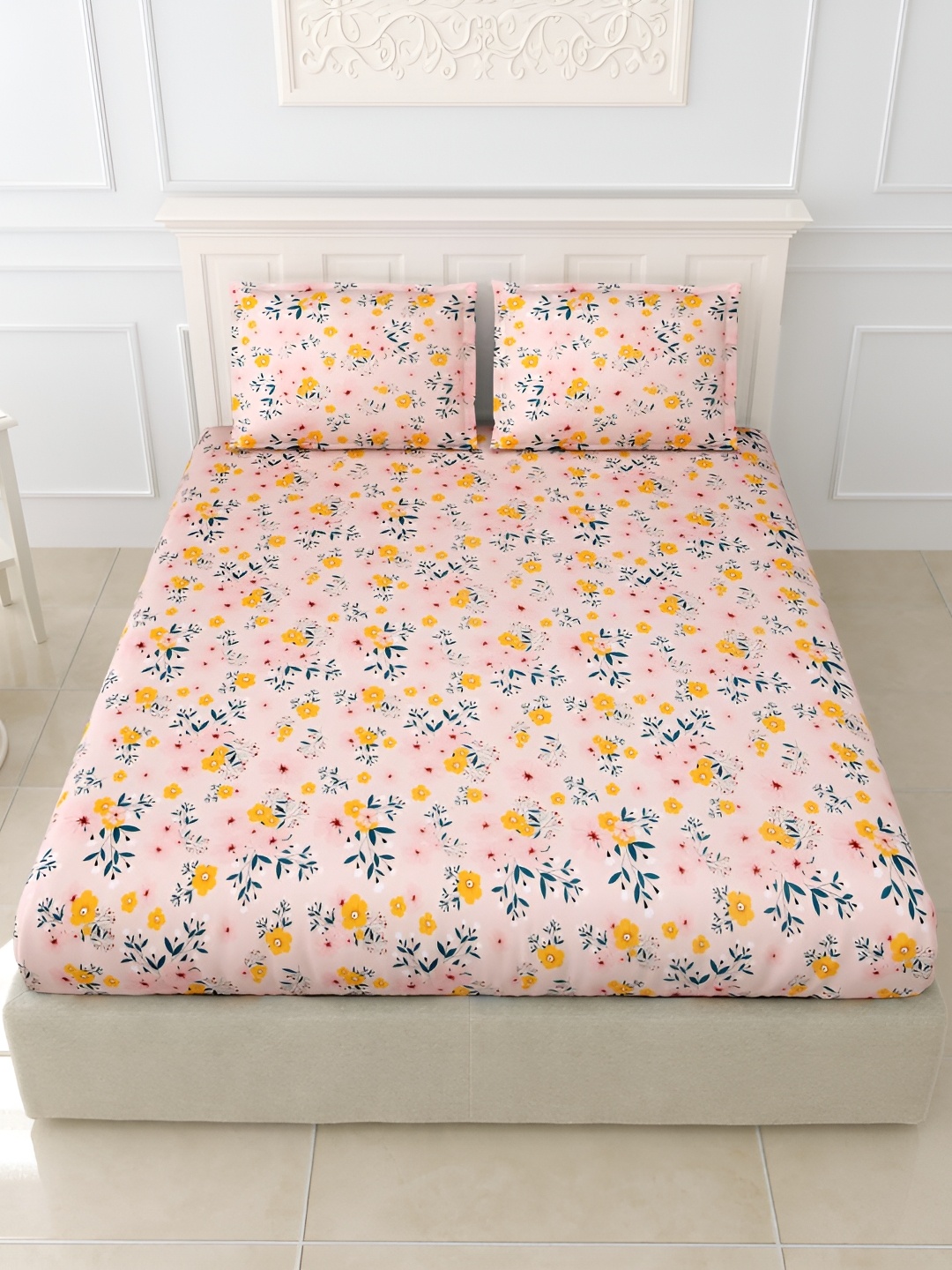 Urban Jaipur Pink & Yellow Floral Microfiber 144 TC King Bedsheet with 2 Pillow Covers
Urban Jaipur Pink & Yellow Floral Microfiber 144 TC King Bedsheet with 2 Pillow Covers