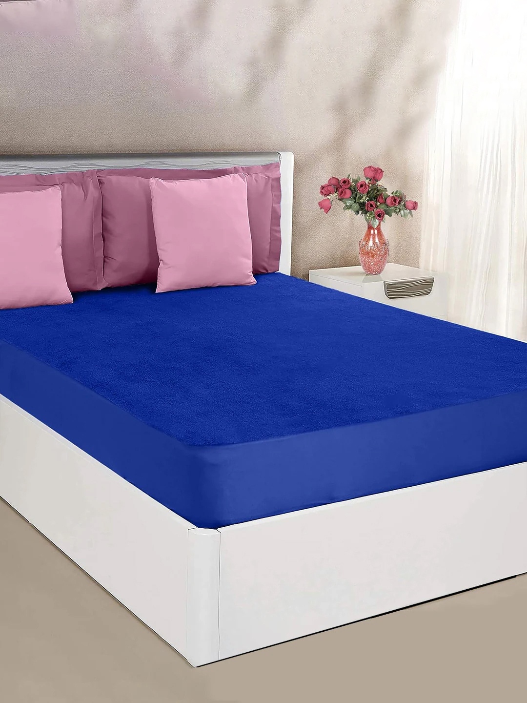 GADDA CO Soft Waterproof Polycotton Royal Blue Breathable Mattress Protector for Queen Bed
GADDA CO Soft Waterproof Polycotton Royal Blue Breathable Mattress Protector for Queen Bed