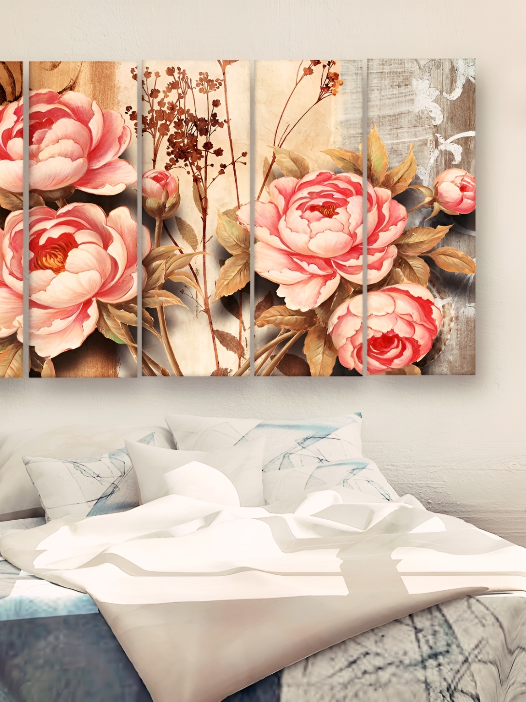 Casperme 5 Pieces Pink &White Floral and Botanical Wooden Modern Art Big Wall Painting
Casperme 5 Pieces Pink &White Floral and Botanical Wooden Modern Art Big Wall Painting