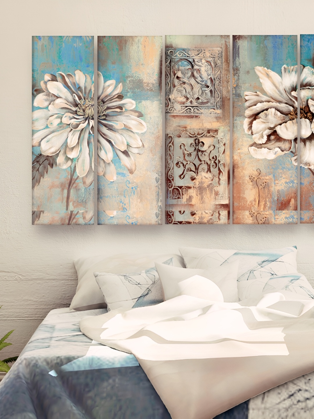 Casperme 5-Pcs Pink & Blue Wooden Floral and Botanical Modern Art Big Wall Painting, Beige
Casperme 5-Pcs Pink & Blue Wooden Floral and Botanical Modern Art Big Wall Painting, Beige