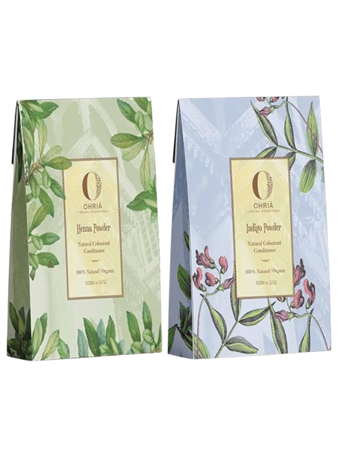 OHRIA AYURVEDA Chemical-Free Natural Hair Colouring Kit 150g each - Organic Henna & Indigo, White
OHRIA AYURVEDA Chemical-Free Natural Hair Colouring Kit 150g each - Organic Henna & Indigo, White