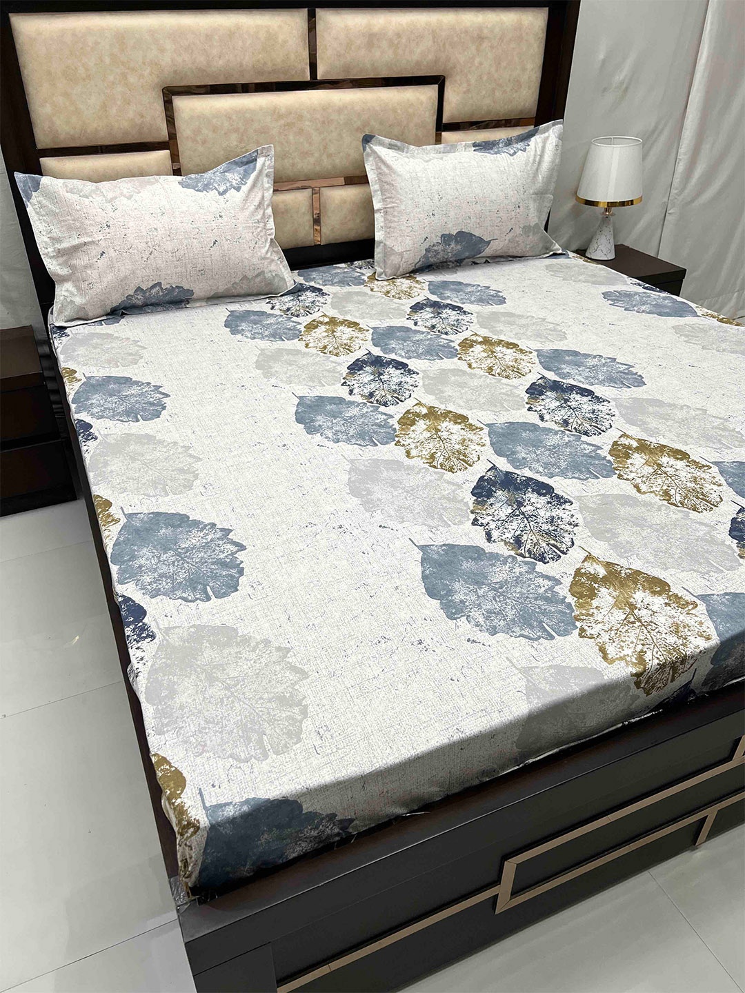 Pure Decor Gem Beige & Grey Floral Cotton 350 TC Super King Bedsheet With 2 Pillow Covers
Pure Decor Gem Beige & Grey Floral Cotton 350 TC Super King Bedsheet With 2 Pillow Covers