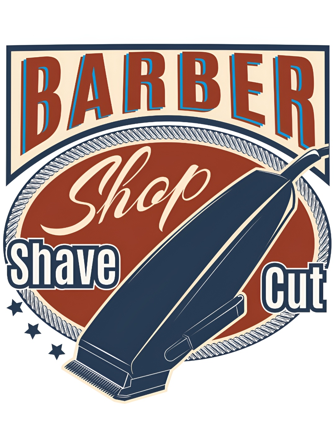 CVANU Brown Blue Barber Shop Creative Design Printed Vinyl Self Adhesive Wall Sticker
CVANU Brown Blue Barber Shop Creative Design Printed Vinyl Self Adhesive Wall Sticker