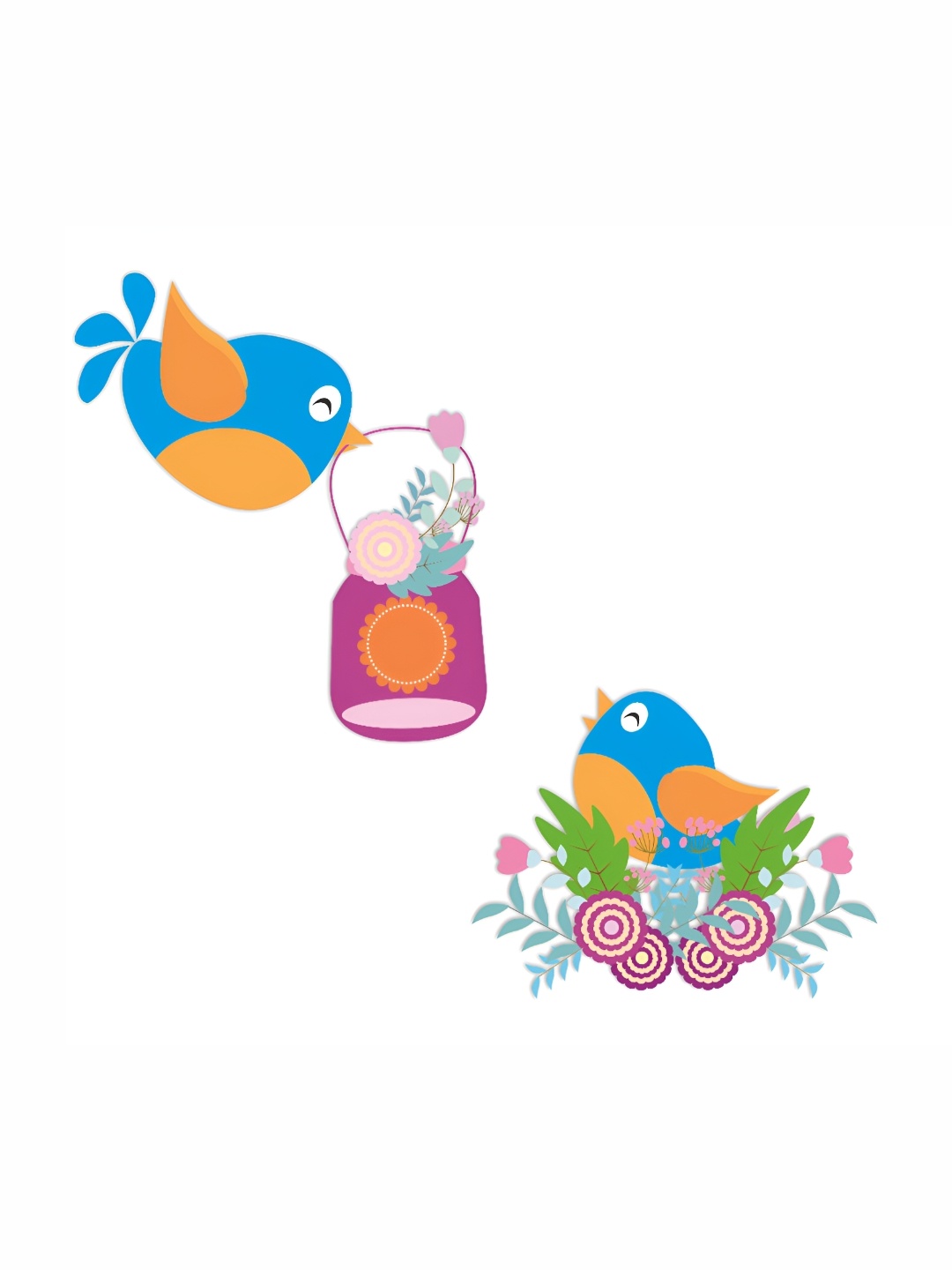 CVANU Blue Transparent Pretty Little Sparrow With Flowers Self Adhesive Wall Sticker
CVANU Blue Transparent Pretty Little Sparrow With Flowers Self Adhesive Wall Sticker