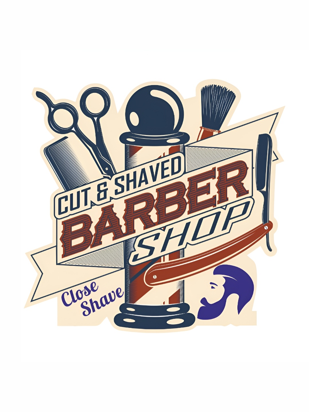 CVANU Beige & Blue Cut & Shaved Barbershop Printed Vinyl Self Adhesive Wall Sticker
CVANU Beige & Blue Cut & Shaved Barbershop Printed Vinyl Self Adhesive Wall Sticker
