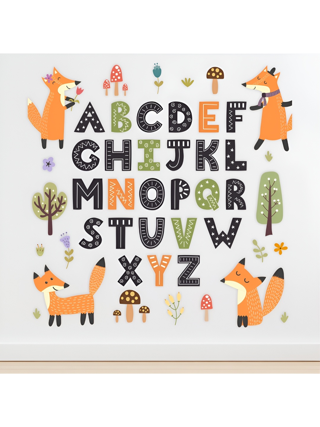 CVANU Black & Green A To Z (Alphabet) With Funny Animals Self Adhesive Wall Sticker, Multi
CVANU Black & Green A To Z (Alphabet) With Funny Animals Self Adhesive Wall Sticker, Multi
