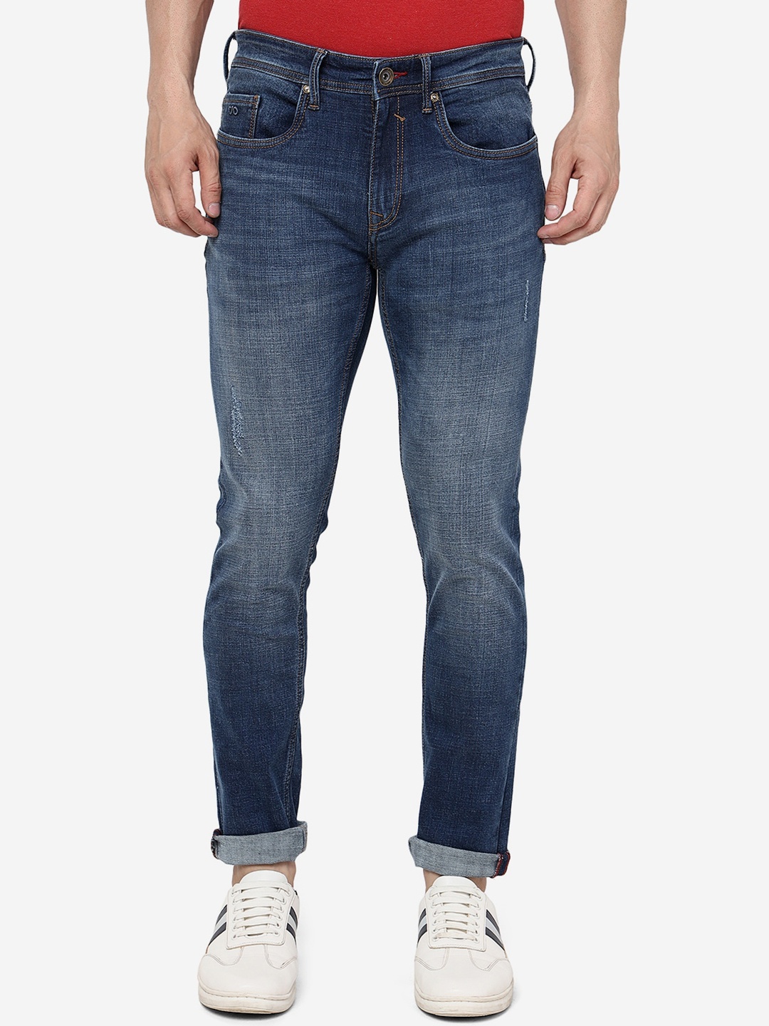 JADE BLUE Men Slim Fit Light Fade Mildly Distressed Whiskers & Chevrons Cotton Jeans
JADE BLUE Men Slim Fit Light Fade Mildly Distressed Whiskers & Chevrons Cotton Jeans