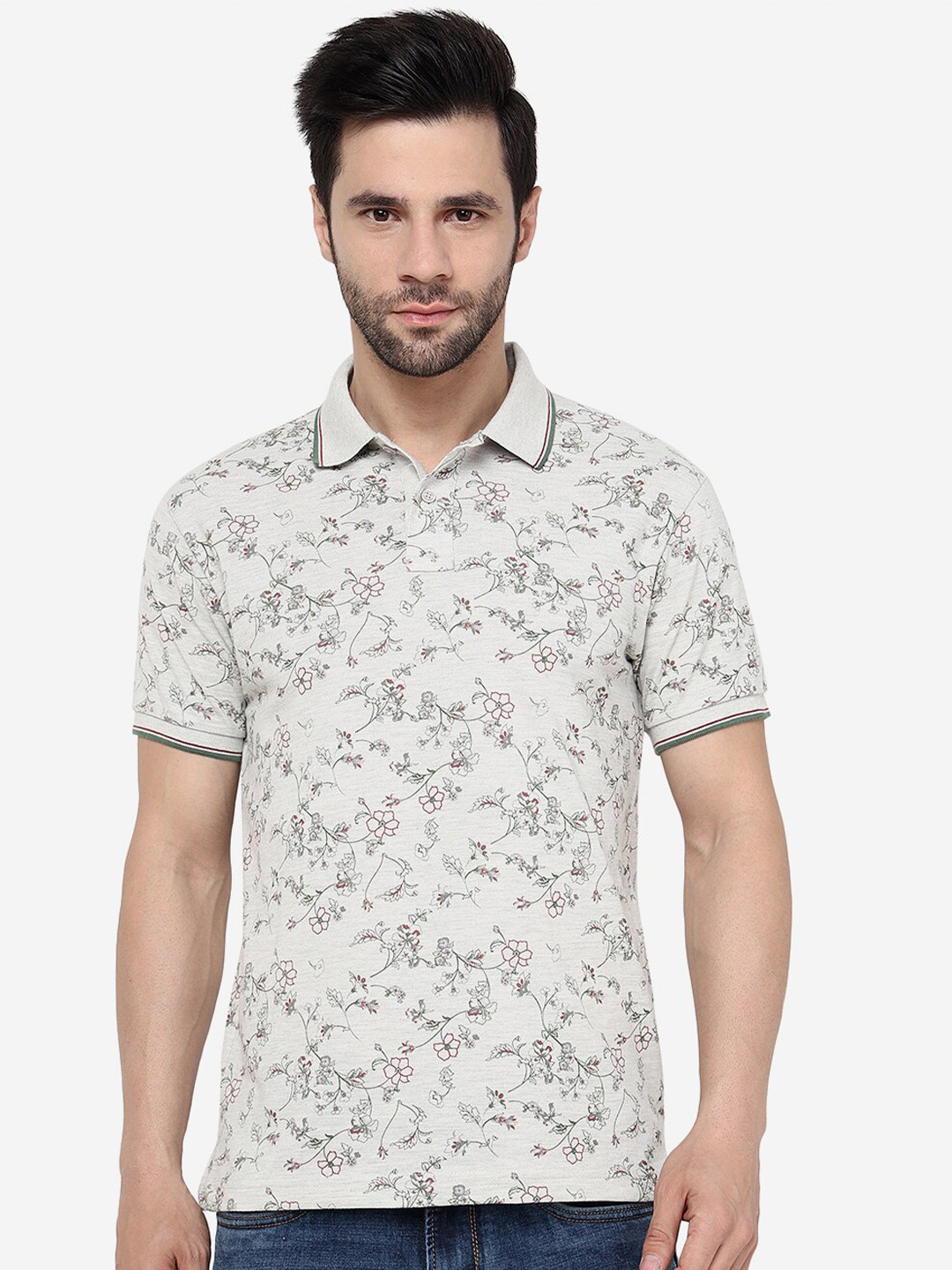 Greenfibre Floral Printed Polo Collar Slim Fit T-shirt, Grey
Greenfibre Floral Printed Polo Collar Slim Fit T-shirt, Grey