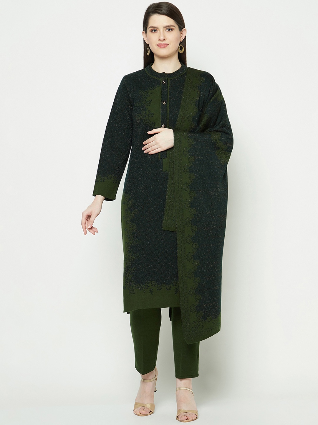 Knitstudio Paisley Yoke Design Mandarin Collar Jacquard Straight Kurta Set, Navy blue
Knitstudio Paisley Yoke Design Mandarin Collar Jacquard Straight Kurta Set, Navy blue