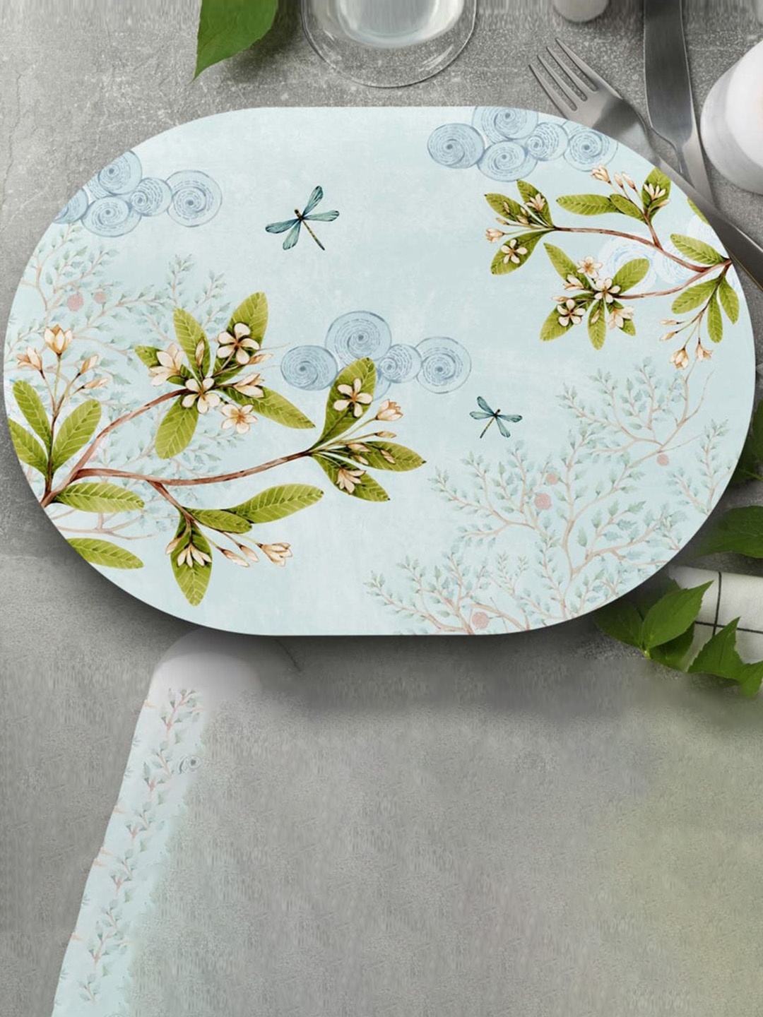 SPACE OF JOY Butterfly Serenade 4 Pcs Blue & Green Floral Anti-Slip Oval Table Placemats
SPACE OF JOY Butterfly Serenade 4 Pcs Blue & Green Floral Anti-Slip Oval Table Placemats