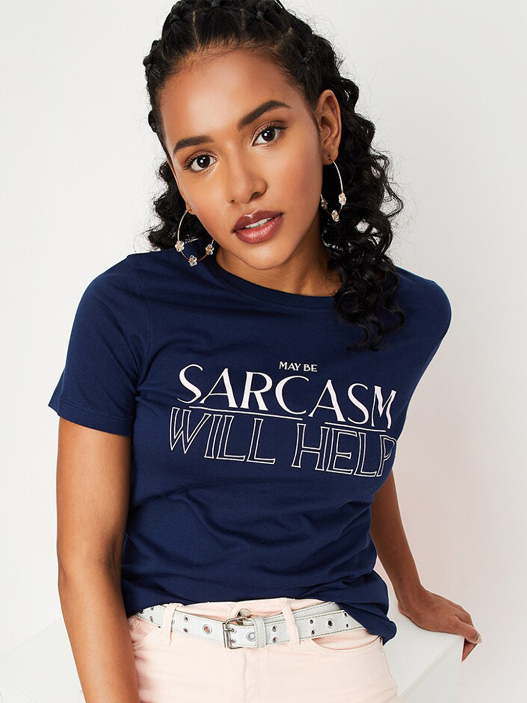 max Typography Printed Cotton T-Shirt, Navy blue
max Typography Printed Cotton T-Shirt, Navy blue