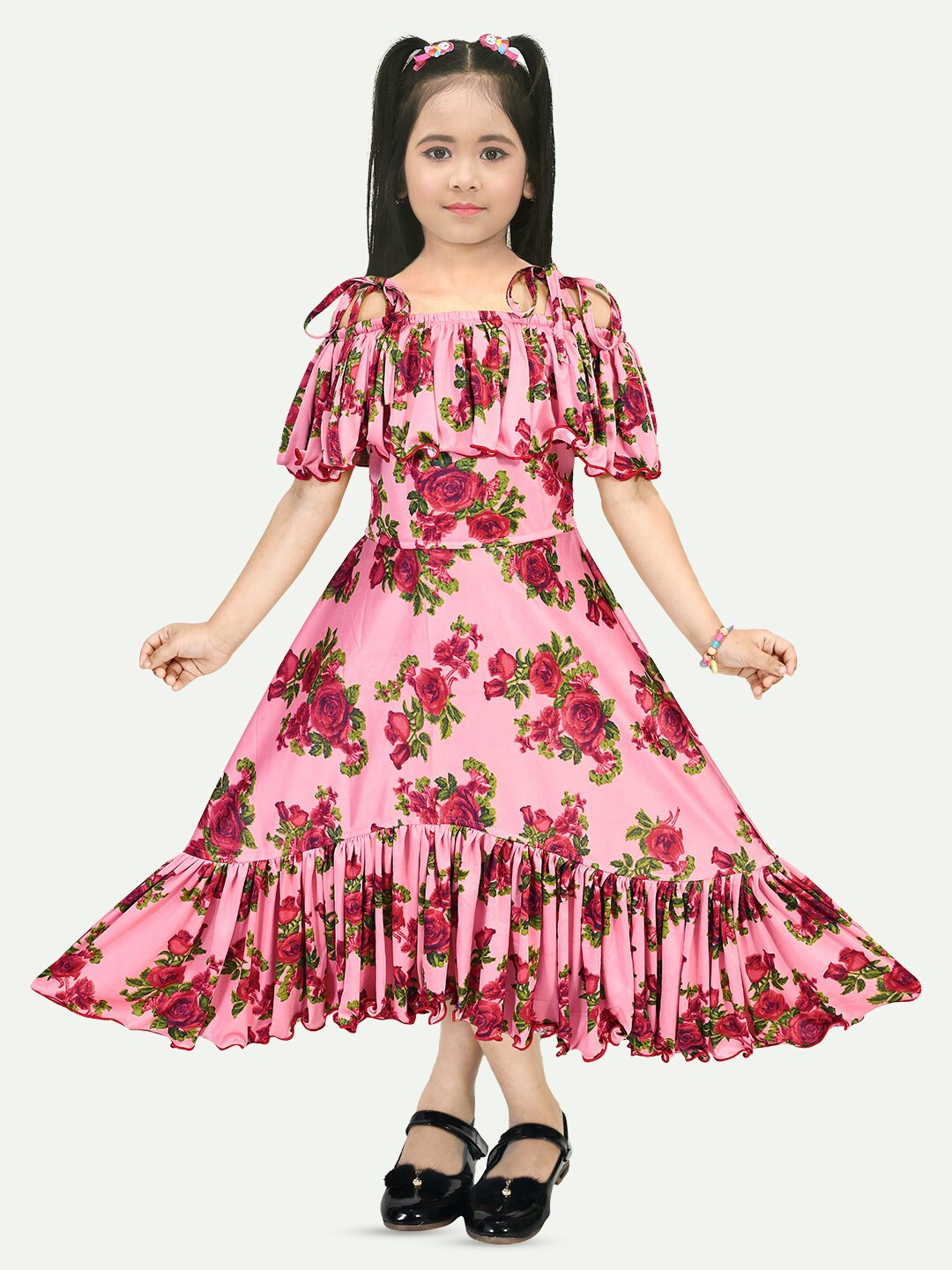 BAESD Girls Floral Printed Off-Shoulder Ruffles Cotton Fit & Flare Midi Dress, Red
BAESD Girls Floral Printed Off-Shoulder Ruffles Cotton Fit & Flare Midi Dress, Red