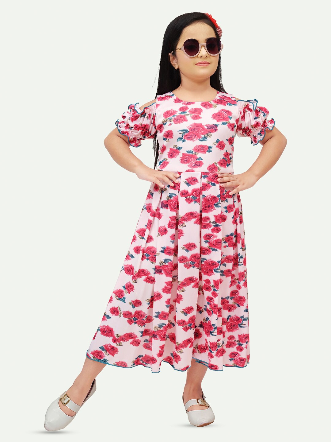 BAESD Girls Floral Printed Cold-Shoulder Sleeves Pleated Cotton Fit & Flare Midi Dress, Red
BAESD Girls Floral Printed Cold-Shoulder Sleeves Pleated Cotton Fit & Flare Midi Dress, Red