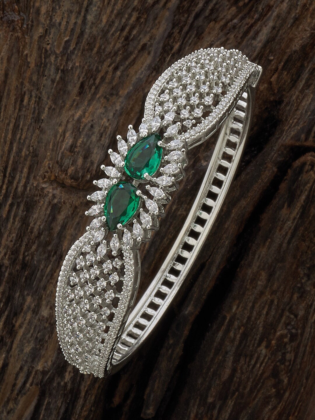 Kushal's Fashion Jewellery Rhodium-Plated Cubic Zirconia Kada Bracelet, Silver
Kushal's Fashion Jewellery Rhodium-Plated Cubic Zirconia Kada Bracelet, Silver