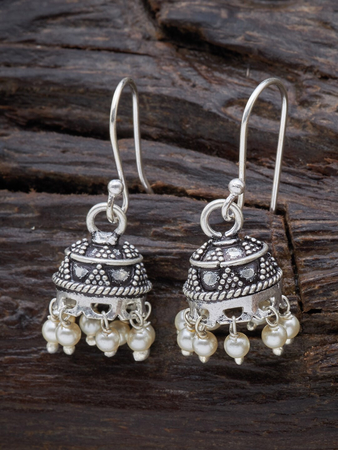 Kushal's Fashion Jewellery 92.5 Sterling Silver Artificial Beads Beaded Jhumkas Earrings, White
Kushal's Fashion Jewellery 92.5 Sterling Silver Artificial Beads Beaded Jhumkas Earrings, White