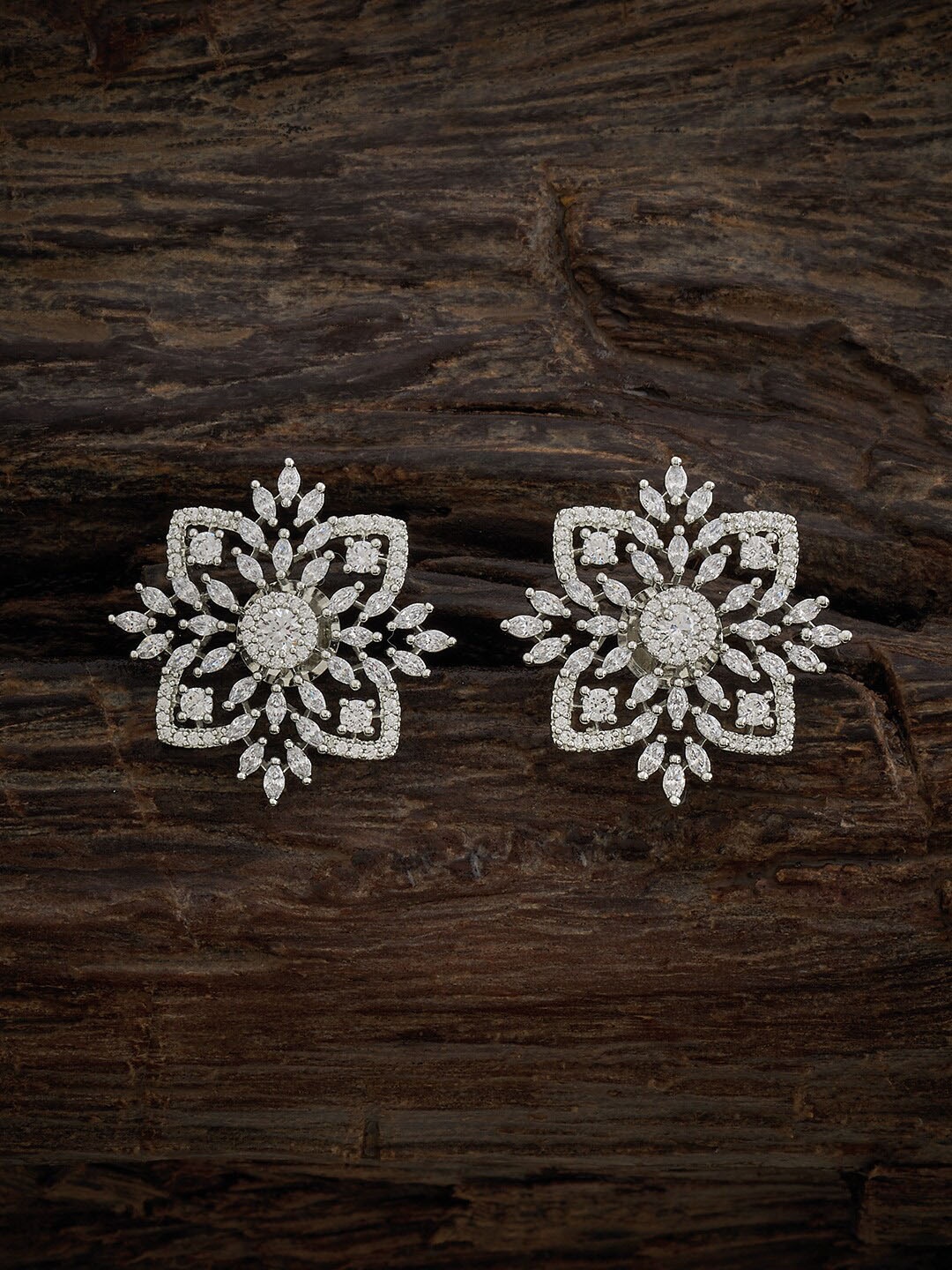 Kushal's Fashion Jewellery Rhodium-Plated Cubic Zirconia Studded Classic Studs Earrings, Silver
Kushal's Fashion Jewellery Rhodium-Plated Cubic Zirconia Studded Classic Studs Earrings, Silver