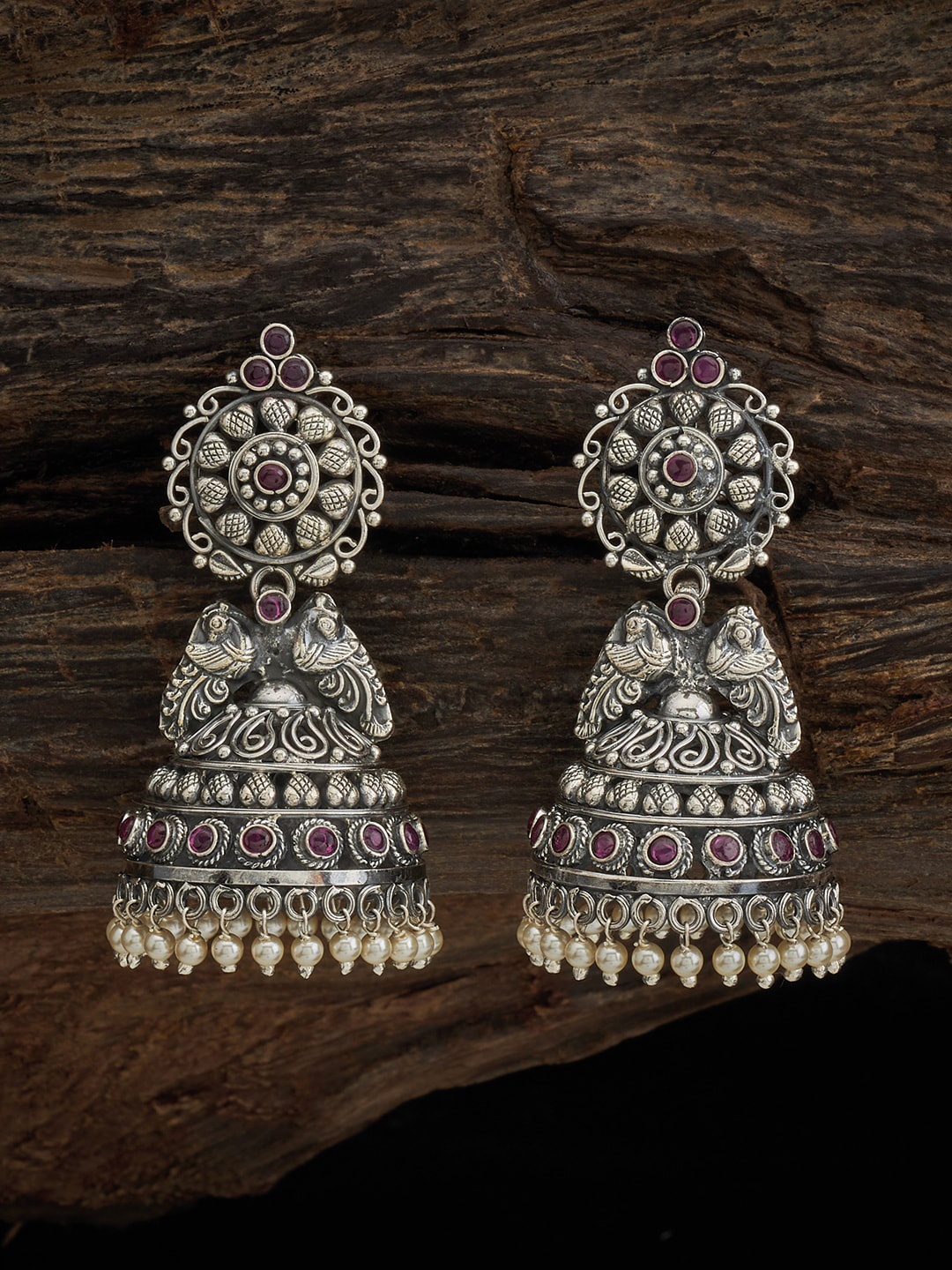 Kushal's Fashion Jewellery Rhodium Plated 92.5 Pure Silver Stone Studded & Beaded Jhumkas
Kushal's Fashion Jewellery Rhodium Plated 92.5 Pure Silver Stone Studded & Beaded Jhumkas