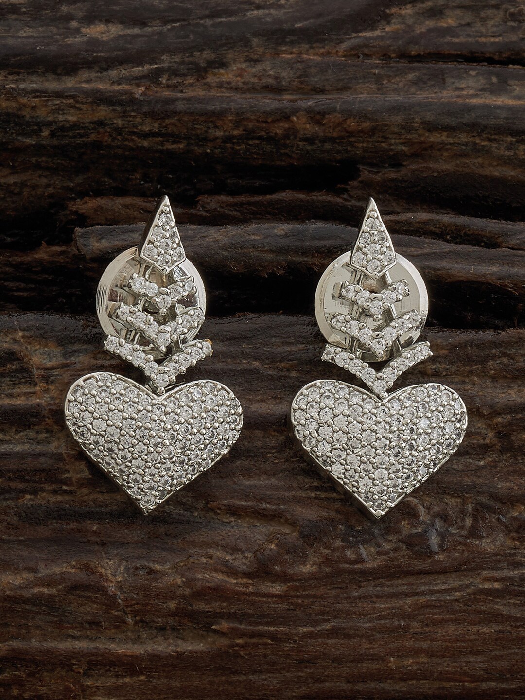 Kushal's Fashion Jewellery Rhodium-Plated Cubic Zirconia Heart Shaped Drop Earrings, White
Kushal's Fashion Jewellery Rhodium-Plated Cubic Zirconia Heart Shaped Drop Earrings, White