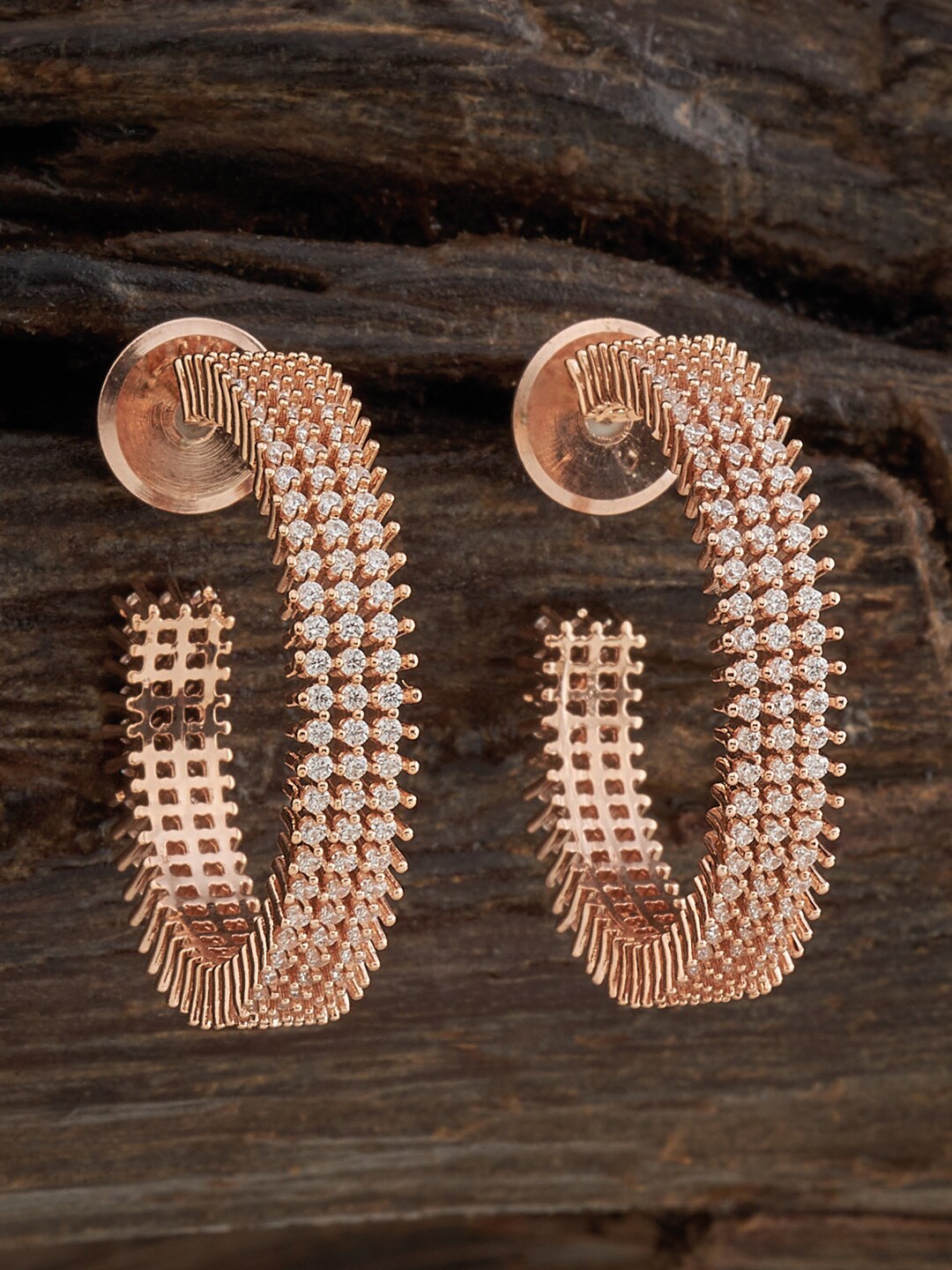 Kushal's Fashion Jewellery Rose Gold Plated CZ Studded Classic Half Hoop Earrings, White
Kushal's Fashion Jewellery Rose Gold Plated CZ Studded Classic Half Hoop Earrings, White